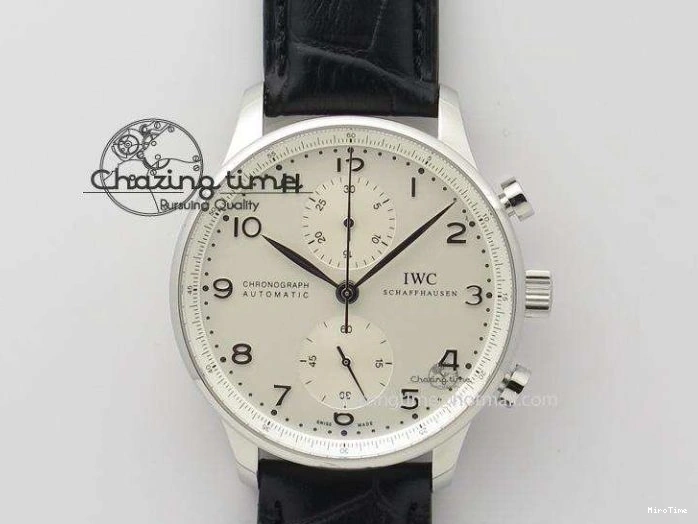 MIROTIME 0207 Portuguese Tourbillon IW5046 SS ZF Best Edition White Dial Blue Markers on Blue Leather Strap Fashionable 7149